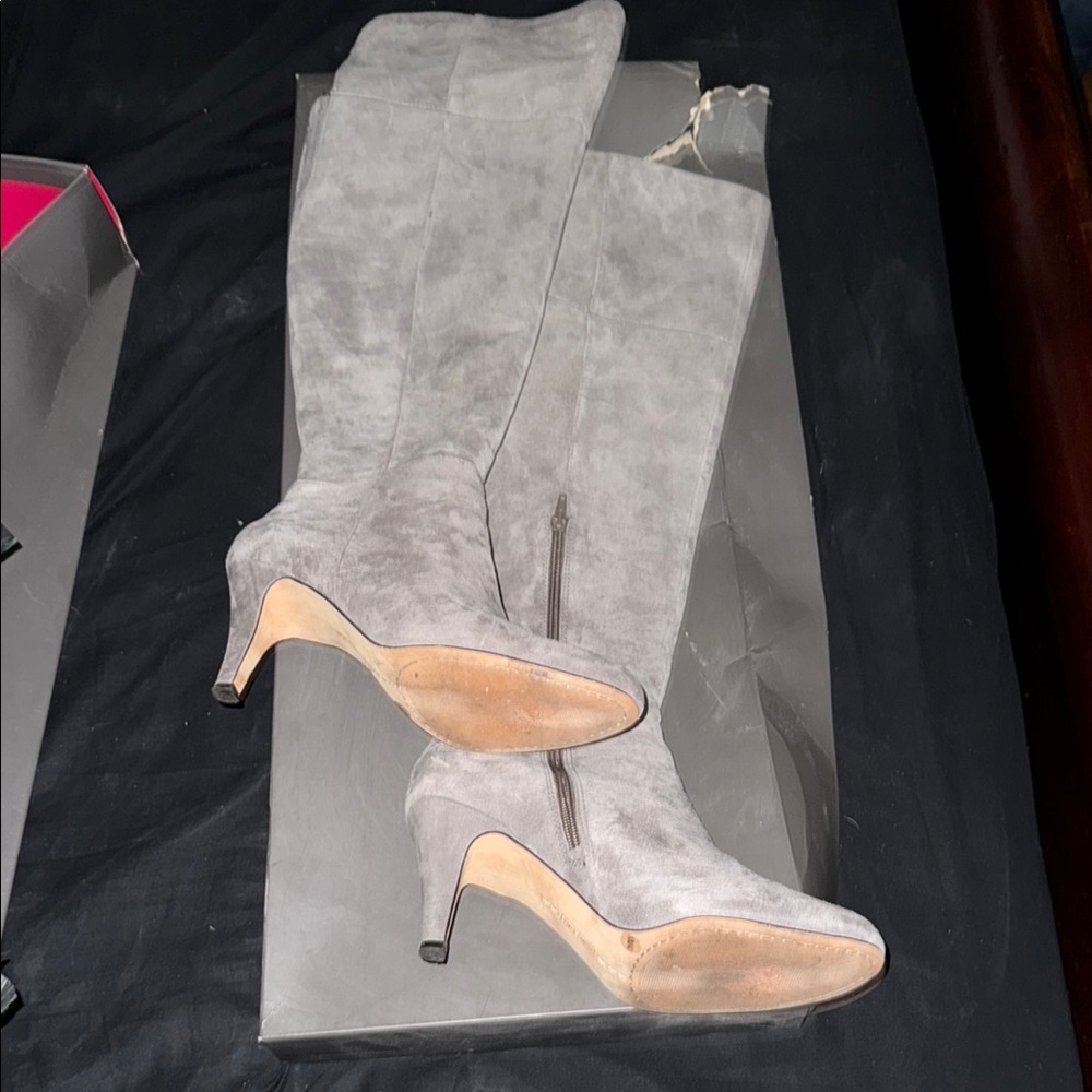 Vince Camuto Gray Over the Knee Boots Suede